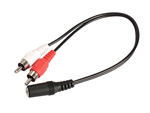 3.5mm Stereo Audio Female Jack to 2 RCA Male Socket to Headphone Y Cable