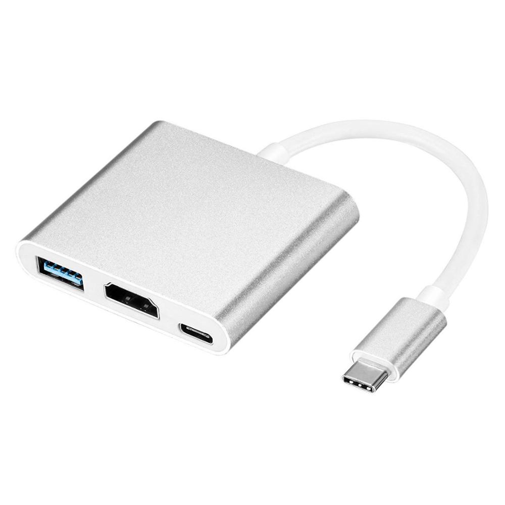 4K USBC 3.1 Hub Converter USB C Type To USB 3.0/HDMI/TypeC Female Charger AV Adapter for Macbook/Dell XPS 13/Matebook Laptops
